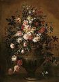 A Still Life Of Flowers In An Ornamental Urn - Margherita Caffi