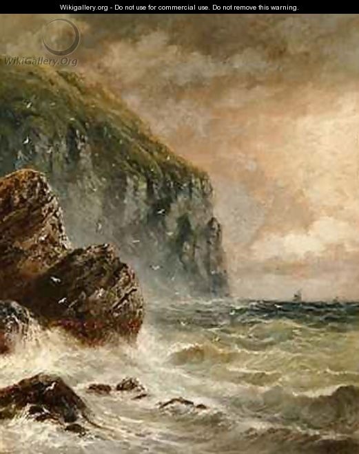 Seascape with Cliff - J. H. Blunt