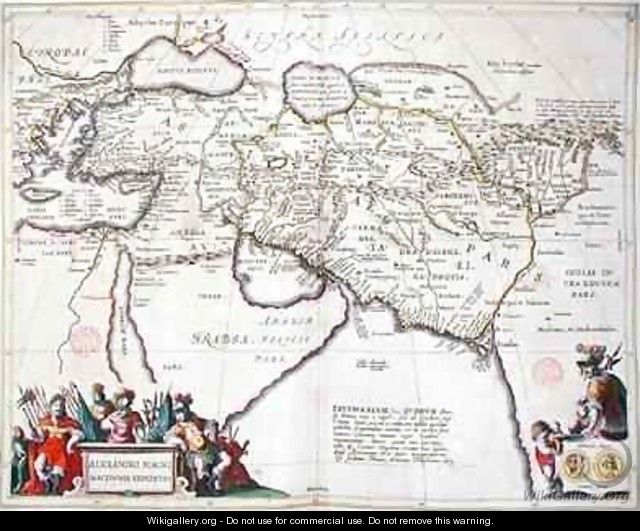 Map of the travels of Alexander the Great - Willem and Joan Blaeu