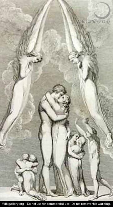The Meeting of a Family in Heaven - (after) William Blake