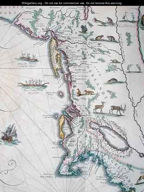Map depicting the East Coast of North America - Joan Blaeu