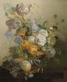 Still Life Of Flowers And Fruit - Jan Frans Eliaerts