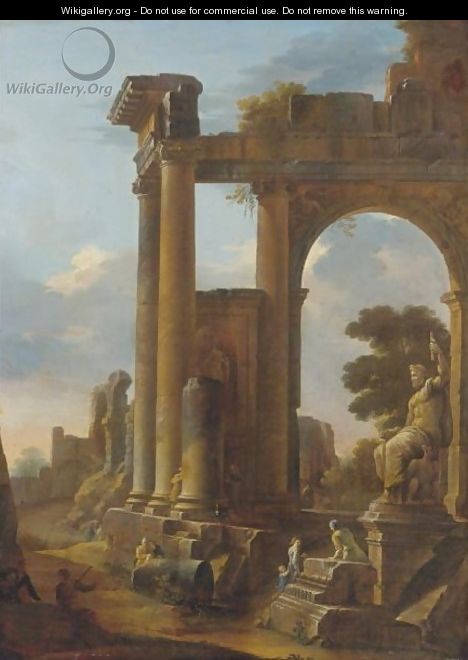 Classical Ruins With Figures - Domenico Roberti