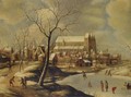 Winter Cityscape With Ice-Skaters And Golfers - (after) Jan Abrahamsz. Beerstraten
