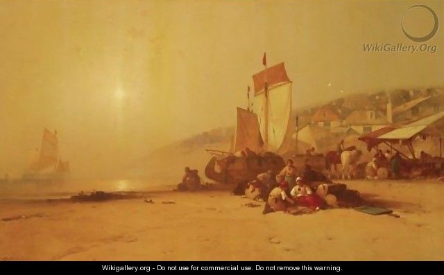 Peasants On A Beach - George Washington Nicholson