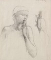 Study Of A Figure With Raised Hand - Sir Edward Coley Burne-Jones