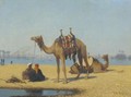 Camels By The Nile - Charles Théodore Frère