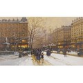 Boulevard Parisien, Sous La Neige - Eugene Galien-Laloue