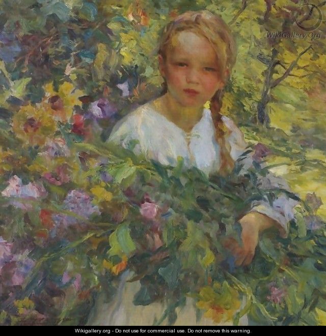 A Girl With Flowers - Luis Graner Arrufi