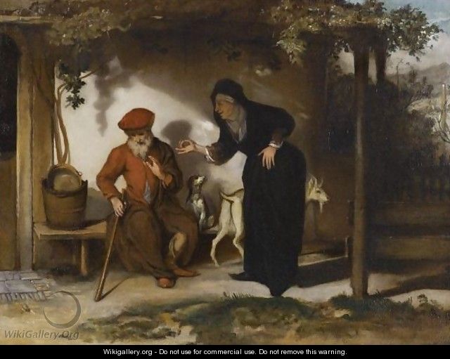 Tobit And His Wife Anna With A Goat - Barent Fabritius