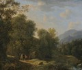 Landscape With Jacob Wrestling With The Angel - (after) Herman Van Swanevelt