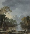 Scene At Dusk With A Horseman Pulling A Boat Along A Canal - Aert van der Neer