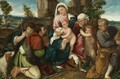 Holy Family With Saint Elizabeth, The Infant St. John, And Two Shepherds - Bonifazio Veronese