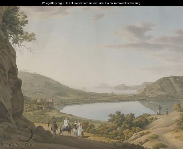 View Of Lake Averno - Giovanni Battista Lusieri