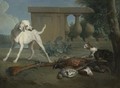 A Hound Protecting A Bag Of Game From A Cat - Alexandre-Francois Desportes
