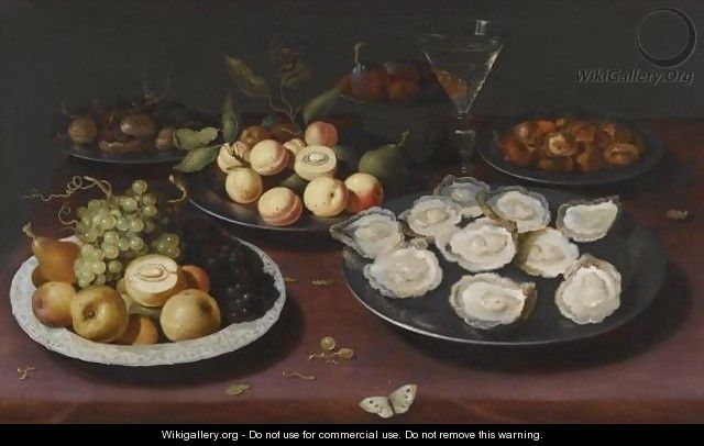 Still Life Of Fruit And A Plate Of Oysters - Osias, the Elder Beert