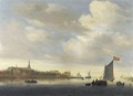A River View With The Town Of Weesp - Salomon van Ruysdael