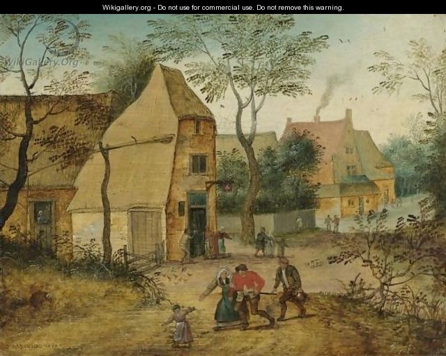 Drunkard Being Taken Home From The Tavern By His Wife - Pieter The Younger Brueghel