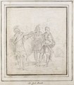Scene From Roman History With Three Roman Soldiers Around A Globe - (after) Carlo Maratta Or Maratti