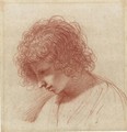 Head Of A Young Man In Profile, Looking Down To The Left - Giovanni Francesco Guercino (BARBIERI)