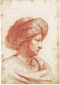 The Head Of A Woman Wearing A Turban Seen In Profile - Giovanni Francesco Guercino (BARBIERI)