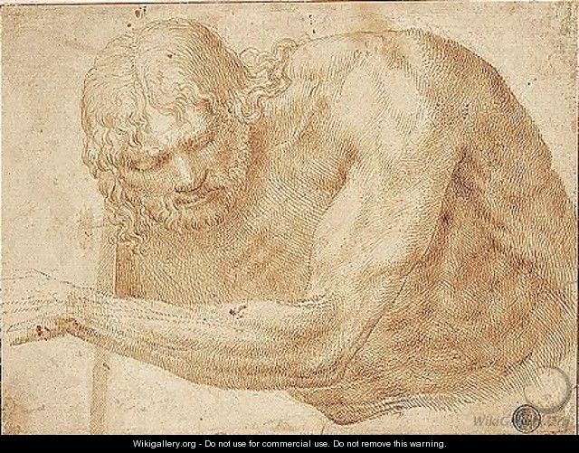 Study for christ holding the cross - (after) Fontainebleau