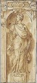 A Female Allegorical Figure In A Niche - Taddeo Zuccaro