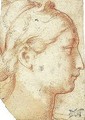 A Head In Profile - (after) Girolamo Francesco Maria Mazzola (Parmigianino)