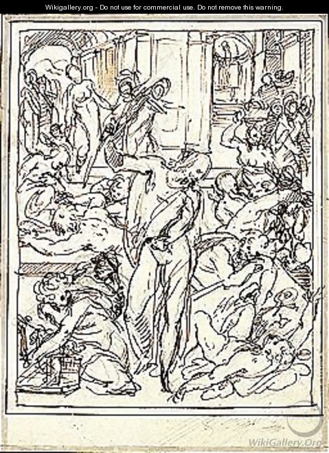 Christ Driving The Merchants Out Of The Temple - Giovan Battista Naldini
