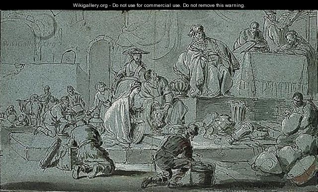 Joseph Selling Wheat In Egypt (Genesis 4156-7) - Jacob Willemsz de Wet the Elder