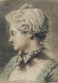 Study Of A Young Woman In Profile, Wearing A Cap, A Bow At Her Throat - (after) Etienne Aubry