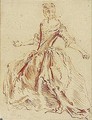 Study Of A Woman Posed As If Dancing - Jean-Baptiste Joseph Pater