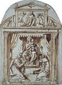 Study For An Altarpiece With The Madonna And Two Saints Within An Architectural Framework - Avanzino Nucci