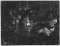 The adoration of the shepherds, a night piece - Rembrandt Van Rijn