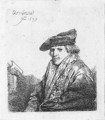 Young man in a velvet cap - Rembrandt Van Rijn