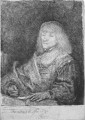 Man at a desk wearing a cross and chain 2 - Rembrandt Van Rijn