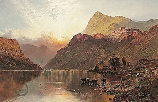 At Sunset Loch Awe N.B. - Alfred de Breanski