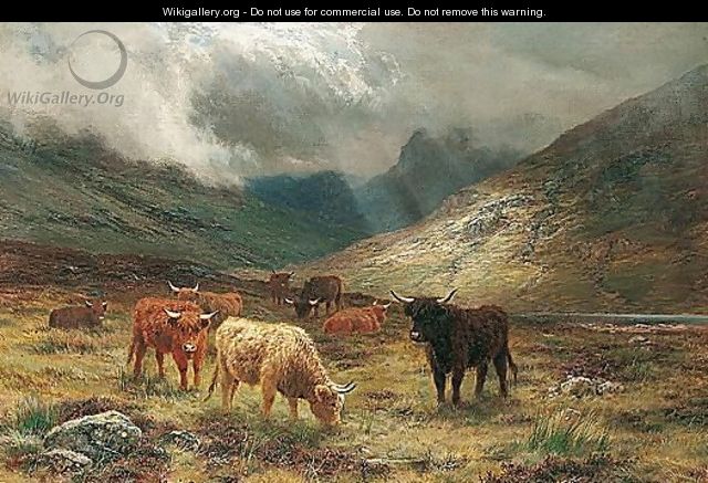 Highland Cattle In A Glen - Louis Bosworth Hurt