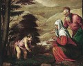 The Infant Saint John The Baptist Taking Leave Of His Parents - Jacopo Bassano (Jacopo da Ponte)