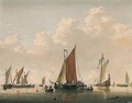 A Dutch Frigate And Light Shipping In A Calm, With Soldiers Boarding A Vessel - Jan van Os
