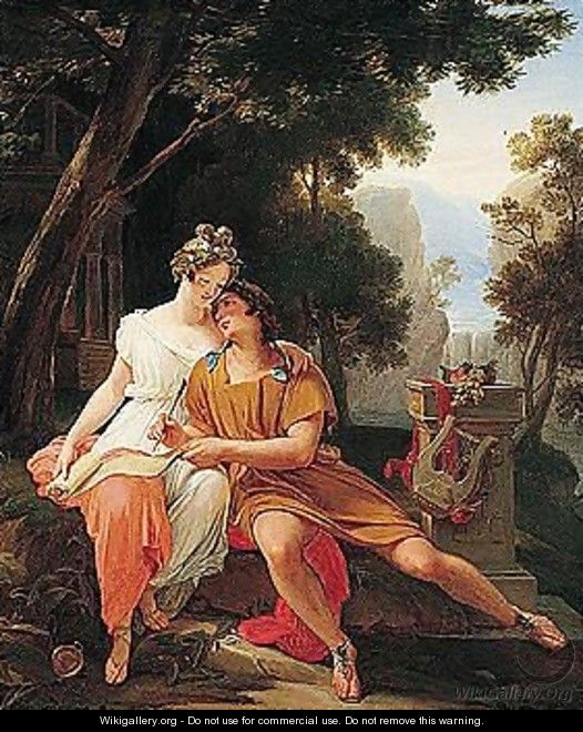 Propertius And Cynthia At Tivoli - Auguste Jean-Baptiste Vinchon