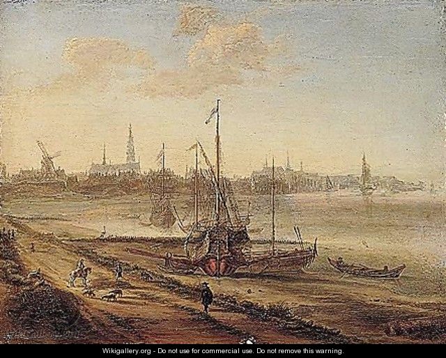 The Estuary Of The Schelde With A Mediterranean Galley Beached, And A Distant View Of Antwerp - Gilles Neyts