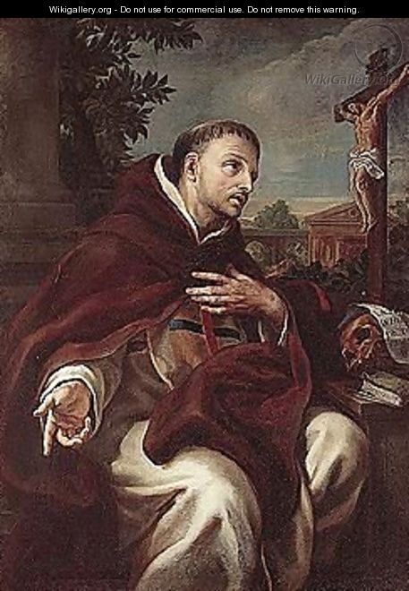 A dominican Saint, possibly Saint Thomas Aquinas - (after) Francesco Trevisani
