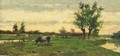 A Polder Landscape With Grazing Cows - Johan Hendrik Weissenbruch