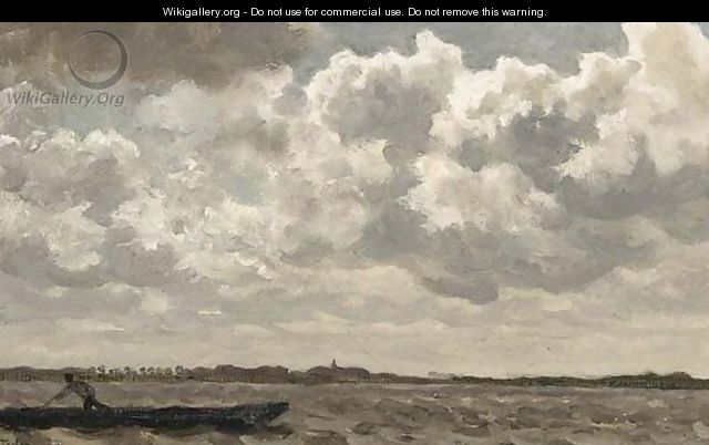 An Angler In A Polder Landscape - Willem Bastiaan Tholen