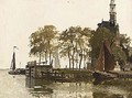 Moored Boats Near The Hoofdtoren, Hoorn - Johannes Christiaan Karel Klinkenberg