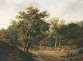 Travellers On A Path In A Wooded Landscape - Alfred Eduard Agenor De Bylandt