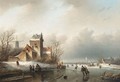 Skaters On A Frozen River, A 'Koek And Zopie' Beyond - Jan Jacob Coenraad Spohler