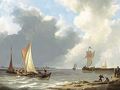 Sailing Vessels In An Estuary - Johannes Christian Schotel