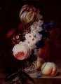 Still life of flowers in a glass vase - Johann Baptist Drechsler